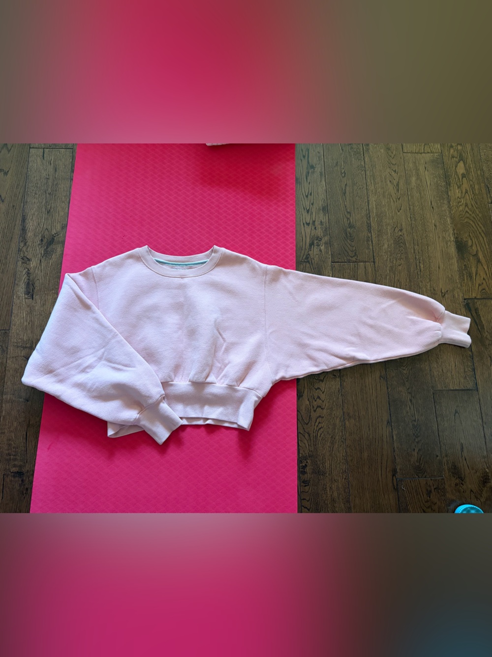 Aritzia Cropped Crewneck Sweatshirt in Pale Pink